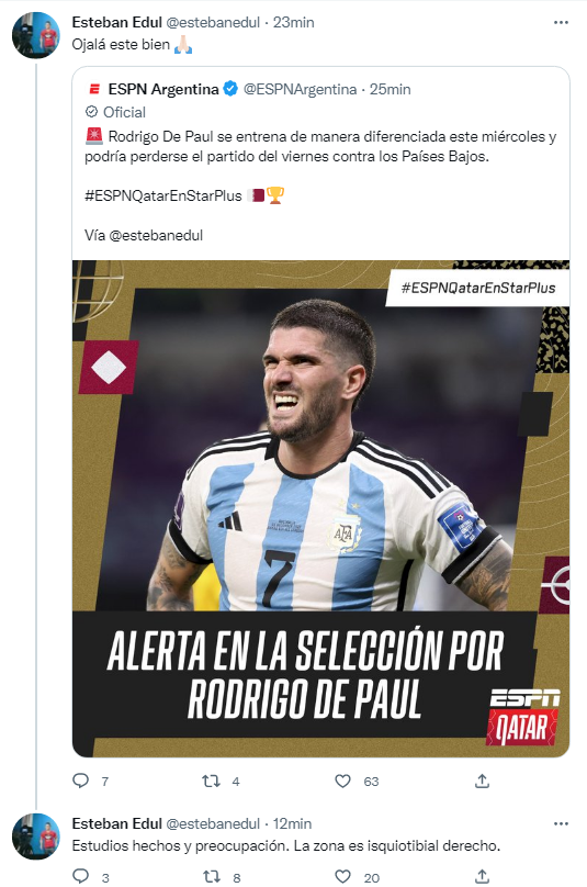 Aseguran Que Rodrigo De Paul Est Lesionado Y Podr A Perderse El