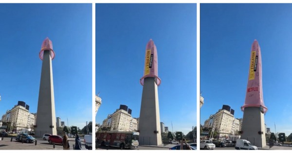 En Video Netflix Le Puso Un Preservativo Al Obelisco Para Promocionar Una De Sus Series Más 3540