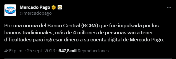 La polémica medida del Banco Central que complica mucho a los usuarios  comunes de Mercado Pago - VOXPOPULI TU VOZ ES NOTICIA